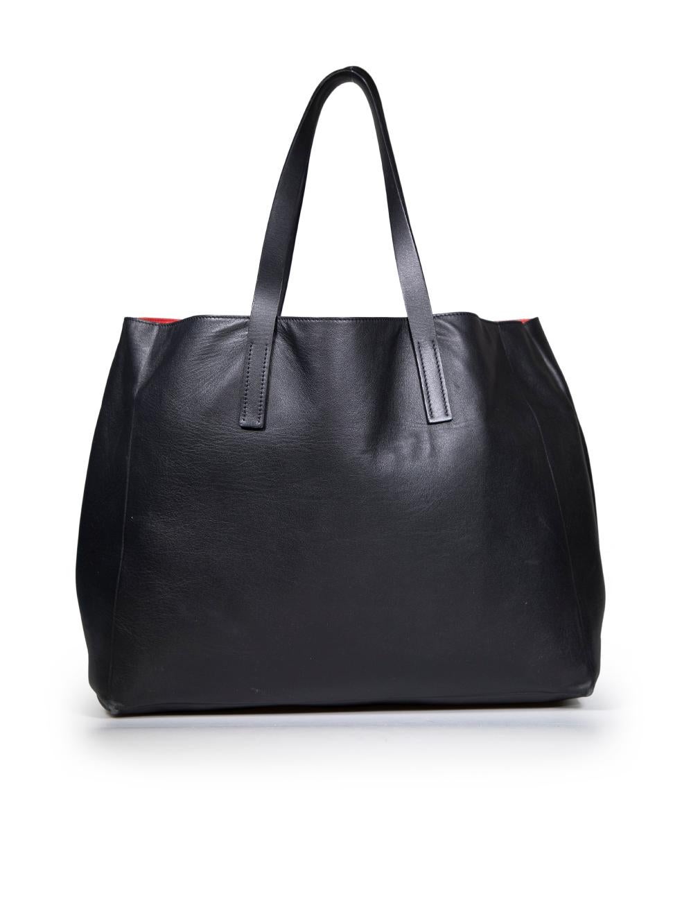 Valentino Black Leather V Ring Large Tote In Good Condition For Sale In London, GB
