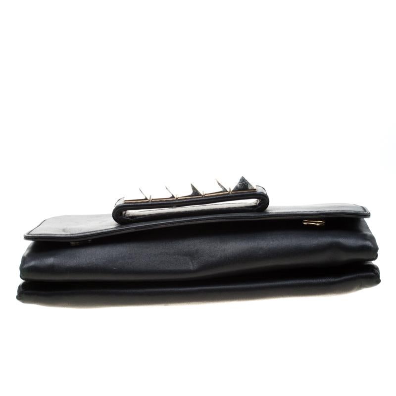 Valentino Black Leather Va Va Voom Chain Shoulder Bag 1