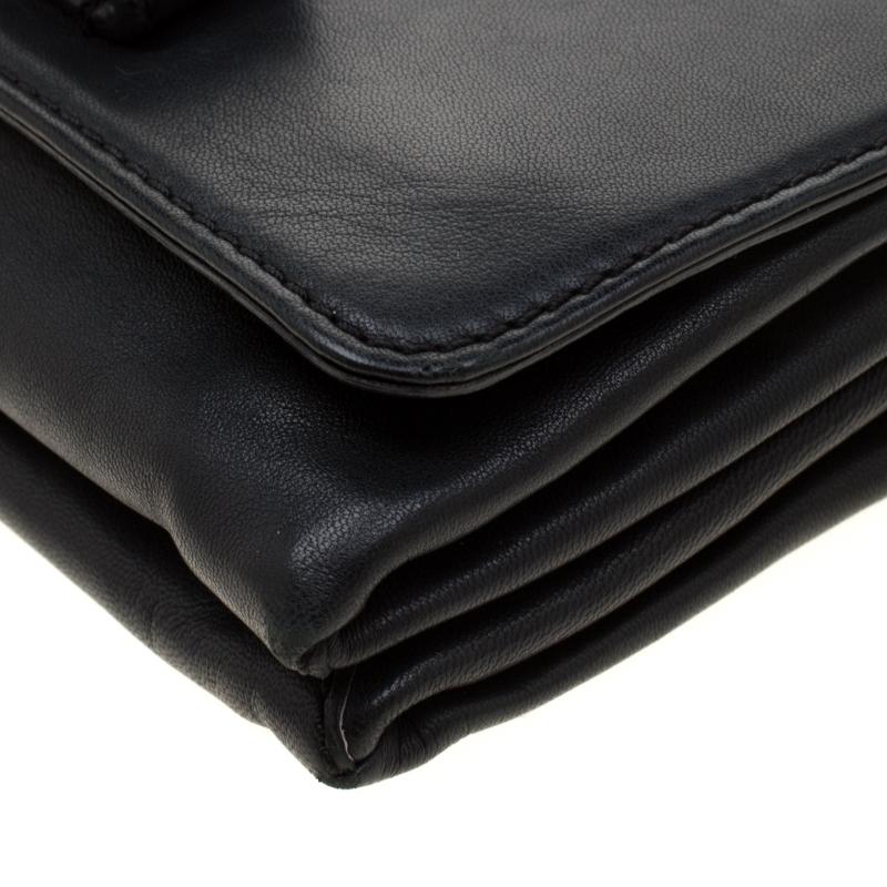Valentino Black Leather Va Va Voom Chain Shoulder Bag 3