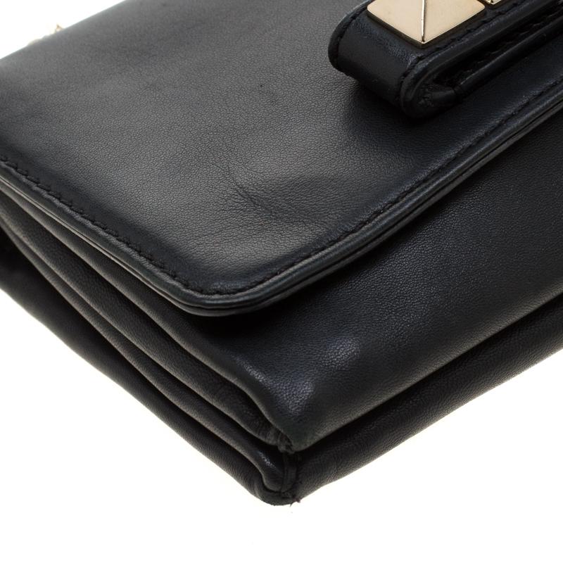 Valentino Black Leather Va Va Voom Chain Shoulder Bag 4