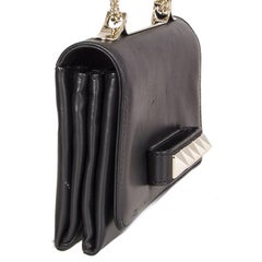 VALENTINO black leather VA VA VOOM Shoulder Bag