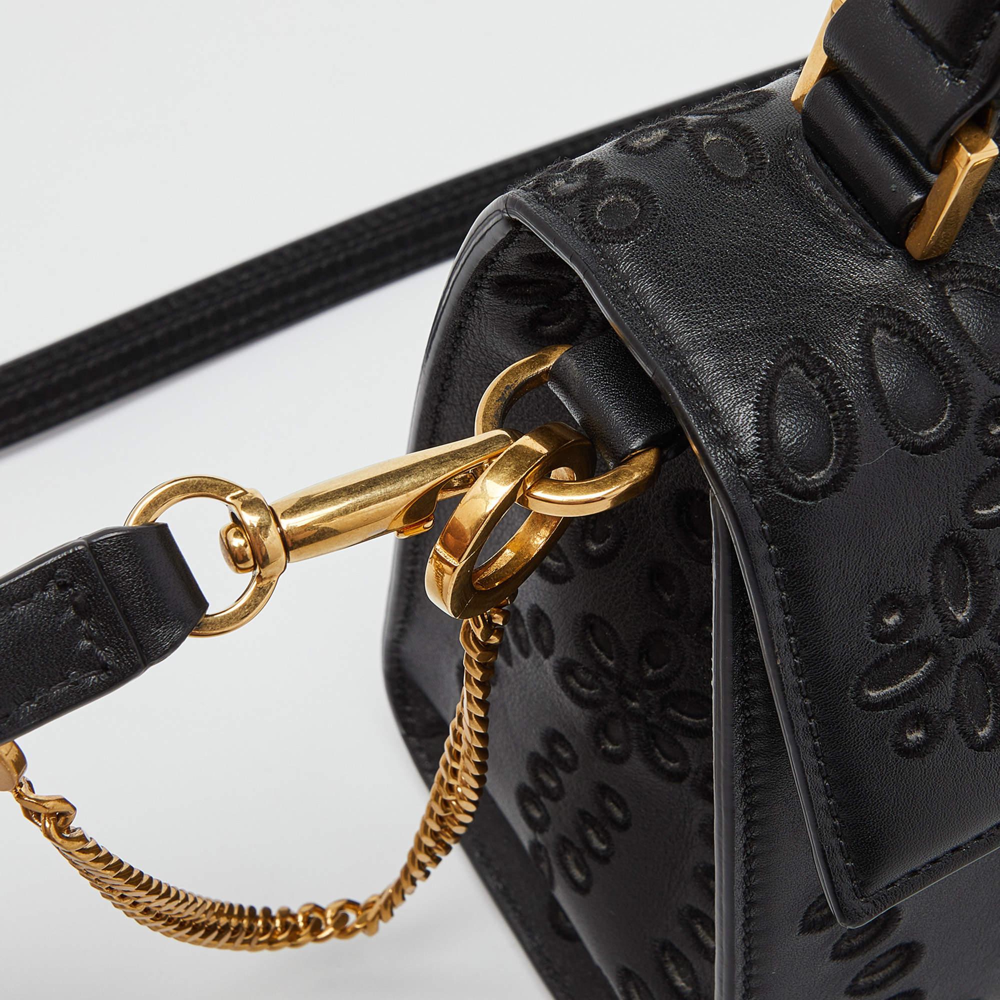 Women's Valentino Black Leather VLogo Top Handle Bag