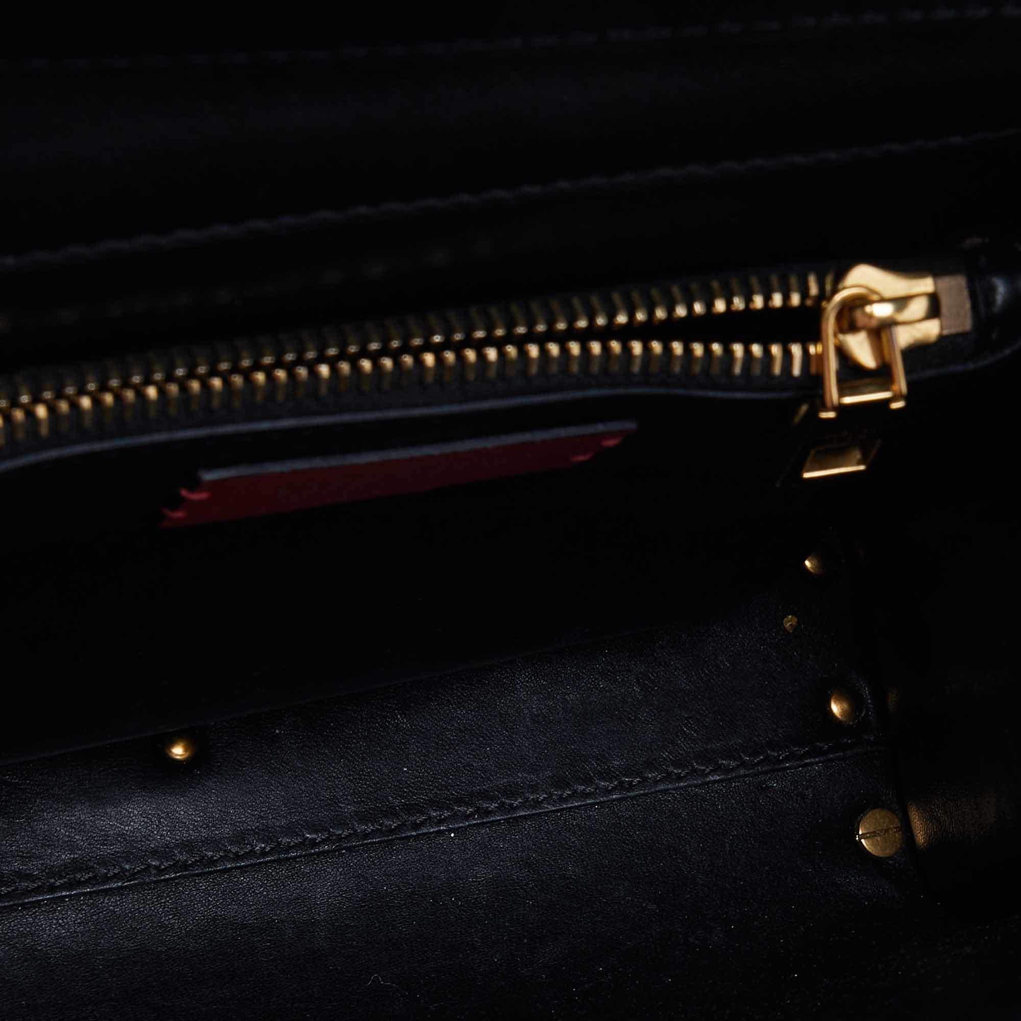 Valentino Black Leather VLogo Top Handle Bag 3