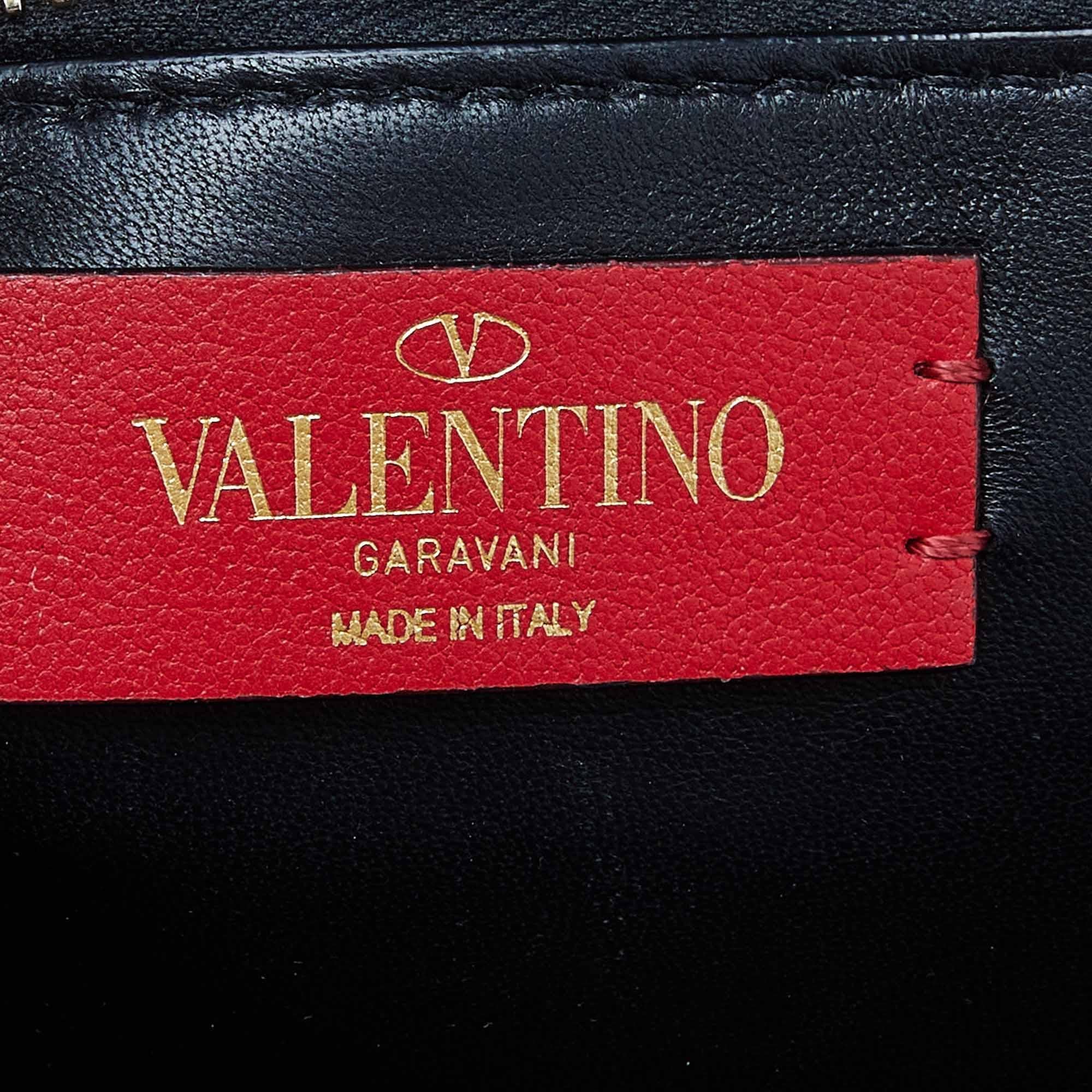 Valentino Black Leather VLogo Top Handle Bag 4