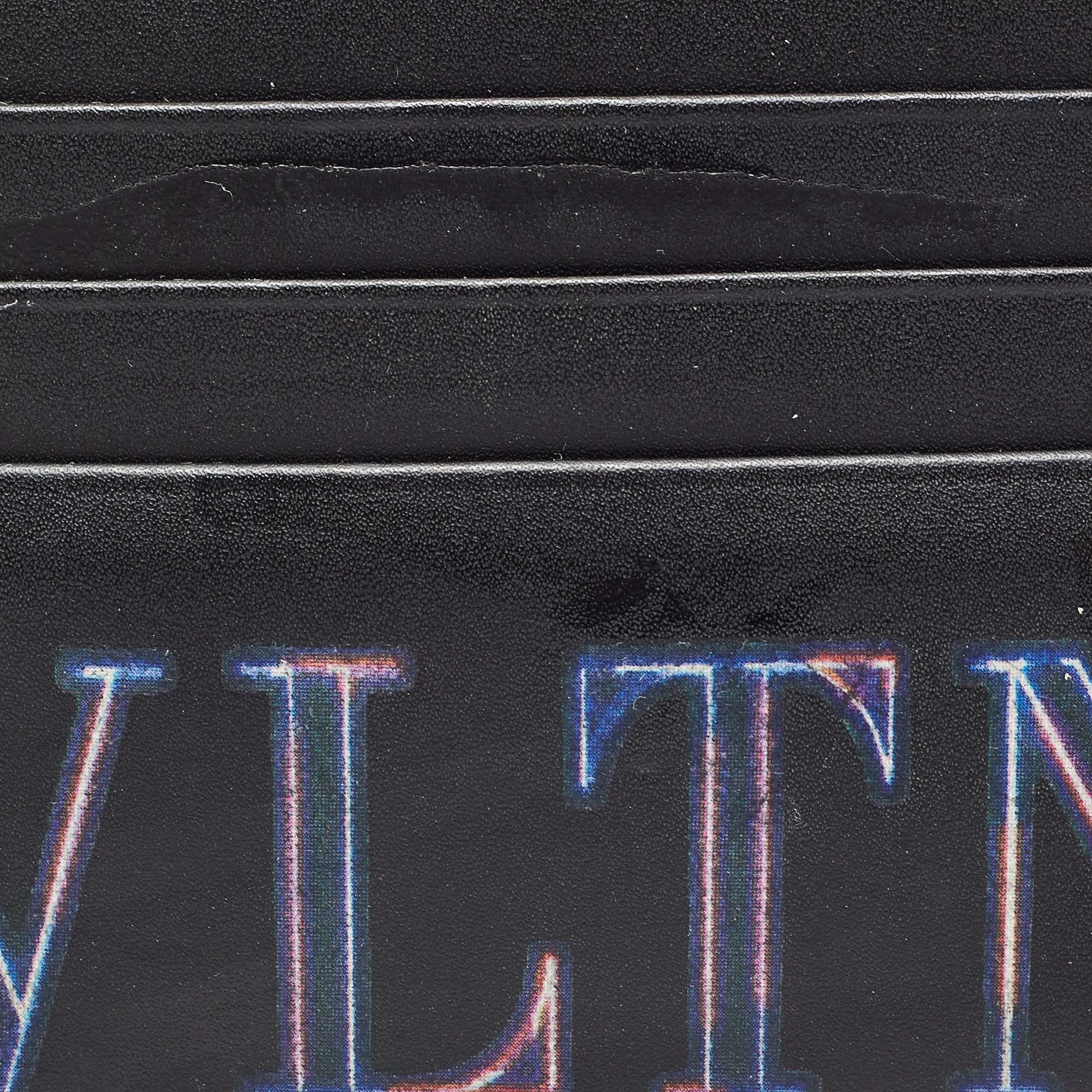 Valentino Black Leather VLTN Card Holder For Sale 1
