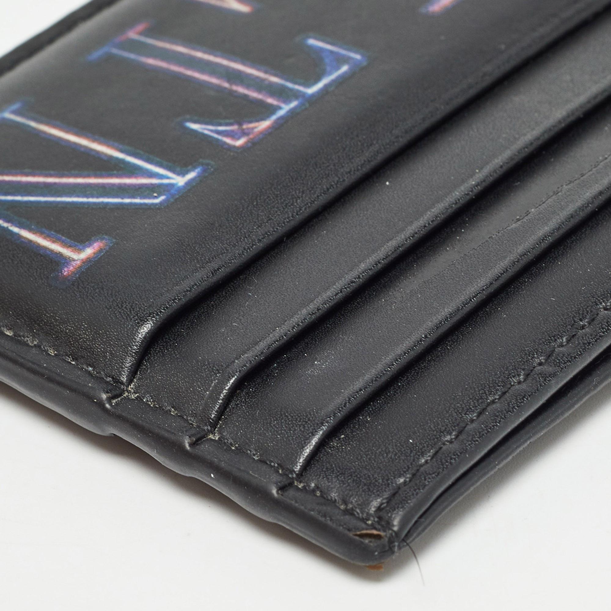 Valentino Black Leather VLTN Card Holder For Sale 3