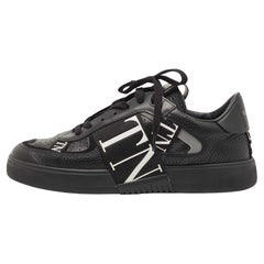 Valentino Black Leather VLTN Low Top Sneakers 