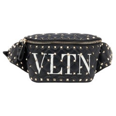 Valentino - Sac ceinture Rockstud en cuir noir VLTN