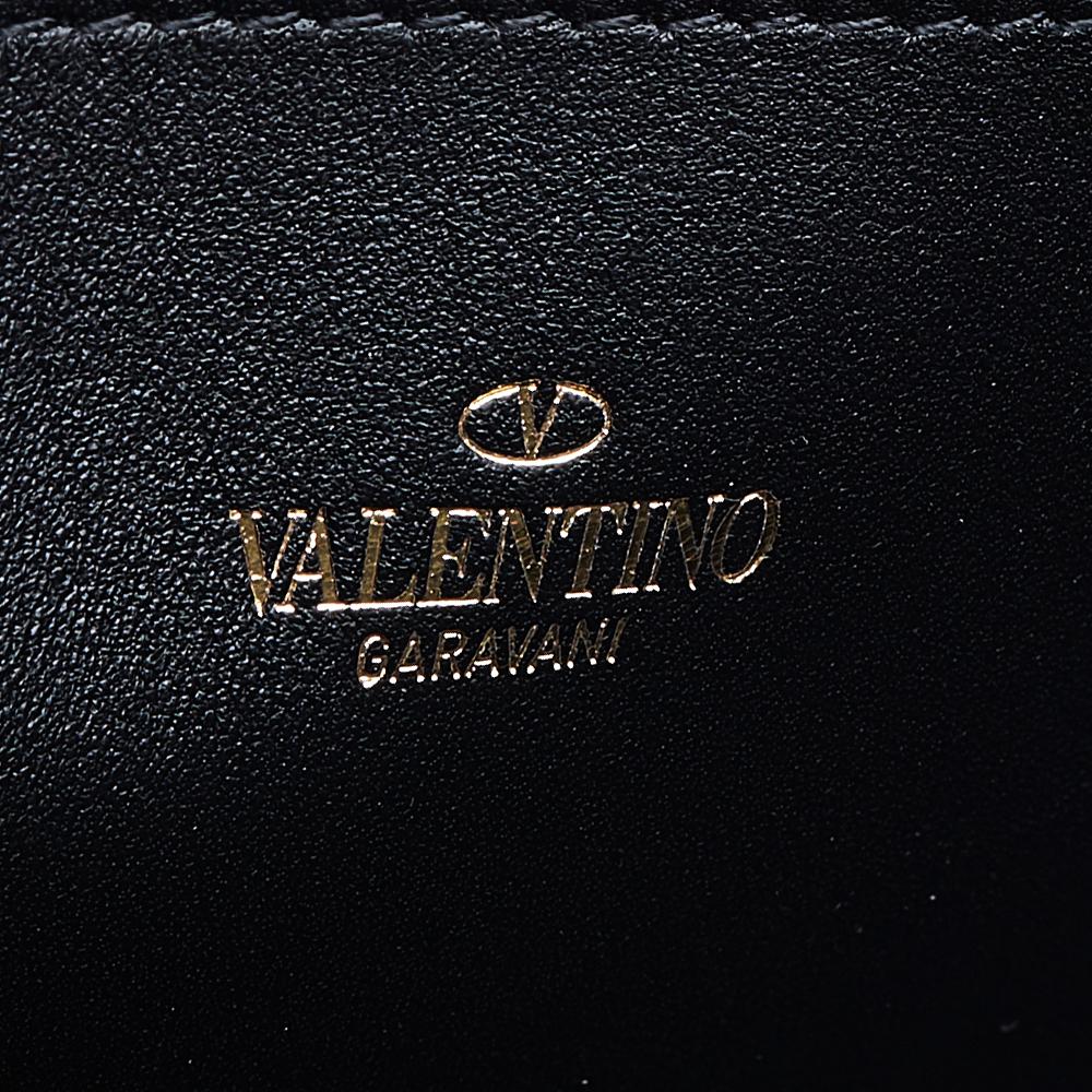 Valentino Black Leather VLTN Zip Around Wallet 2