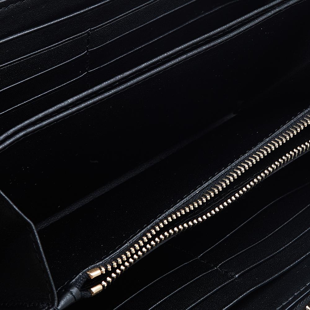 Valentino Black Leather VLTN Zip Around Wallet 3
