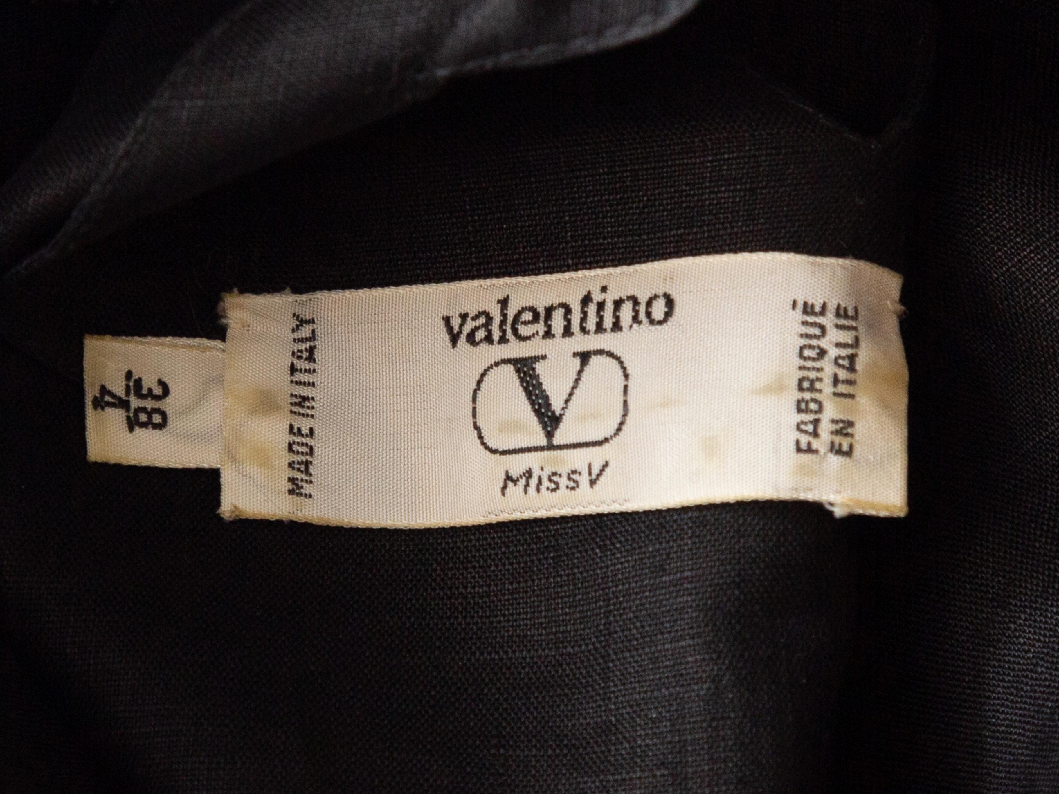 Women's Valentino Black Linen Scalloped Top