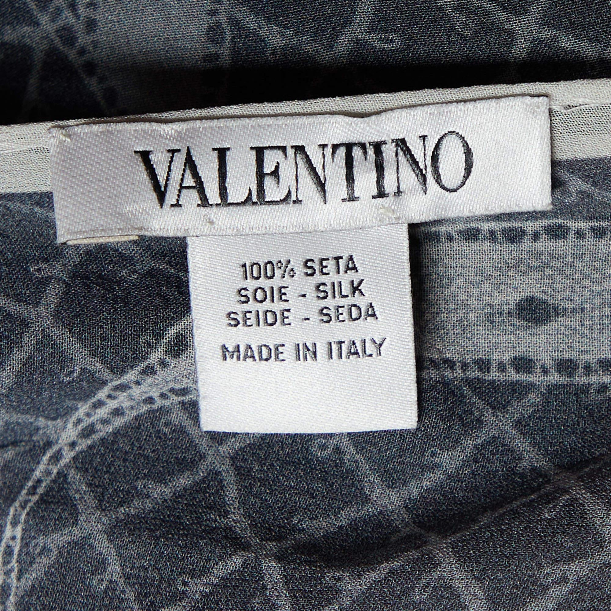 Women's Valentino Black Logo & Floral Printed Silk Scarf