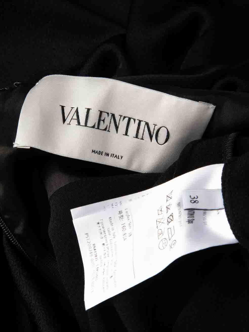 Women's Valentino Black Long Sleeve Tie Neck Maxi Dress Size XS