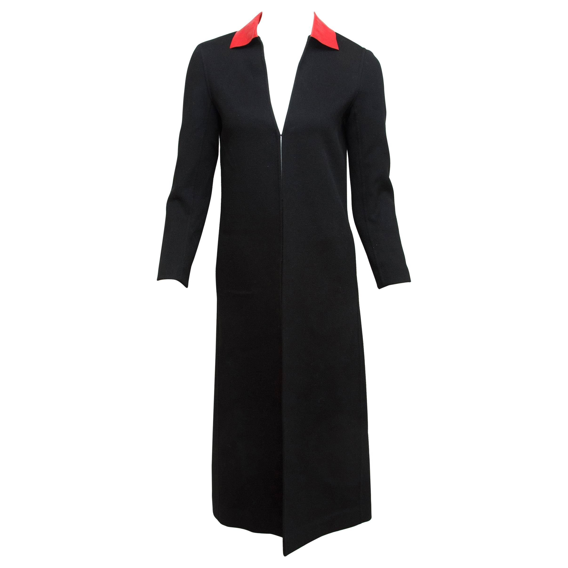 Valentino Black Long Wool Coat
