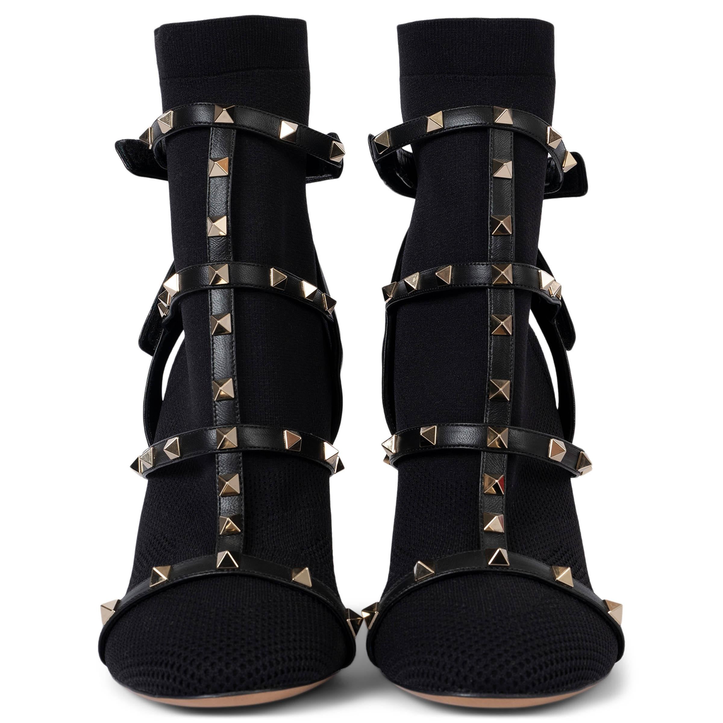 100% authentic Valentino 2018 Bodytech 105 Rockstud ankle boots in knitted technical fabric. The design features a stud embellished harness with velcro closure on the heel and ankle. Brand new. 

Measurements
Imprinted Size	41
Shoe Size	41
Inside