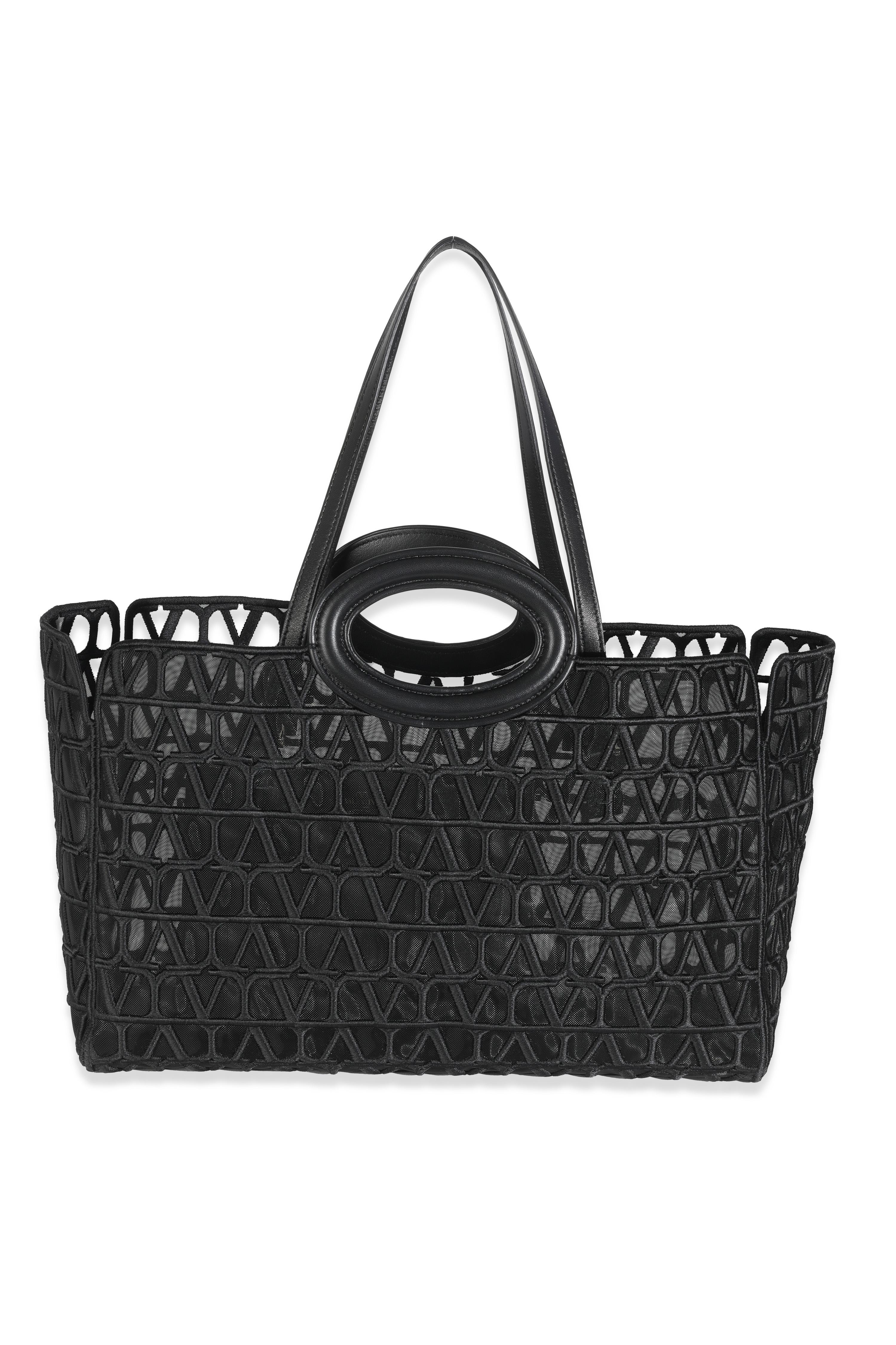 Valentino - Fourre-tout Le Troisieme en maille noire en vente 1