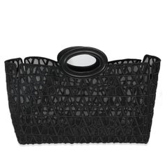 Valentino Black Mesh Fabric Le Troisieme Tote Bag