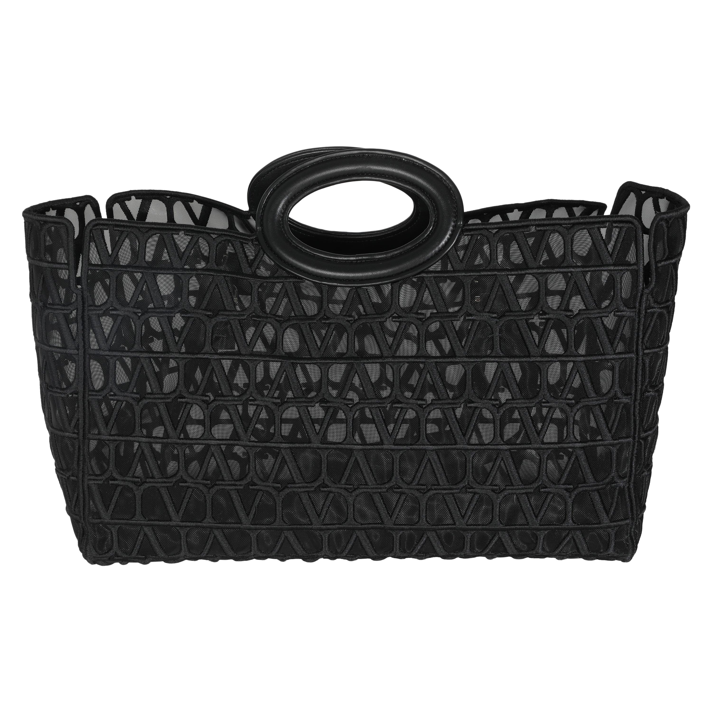Valentino - Fourre-tout Le Troisieme en maille noire en vente