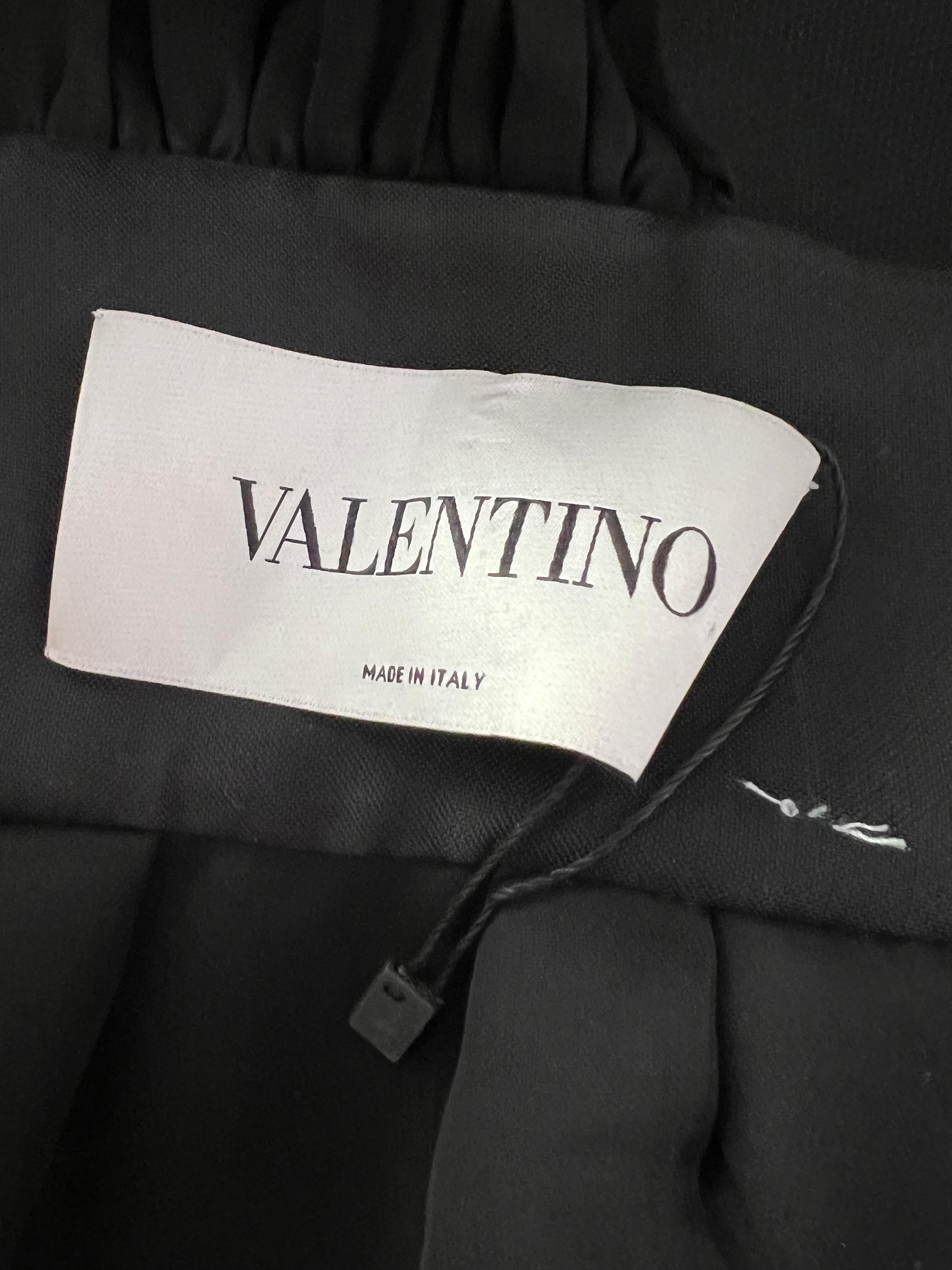 Valentino Black Mini Silk Dress, Size 10 For Sale 4