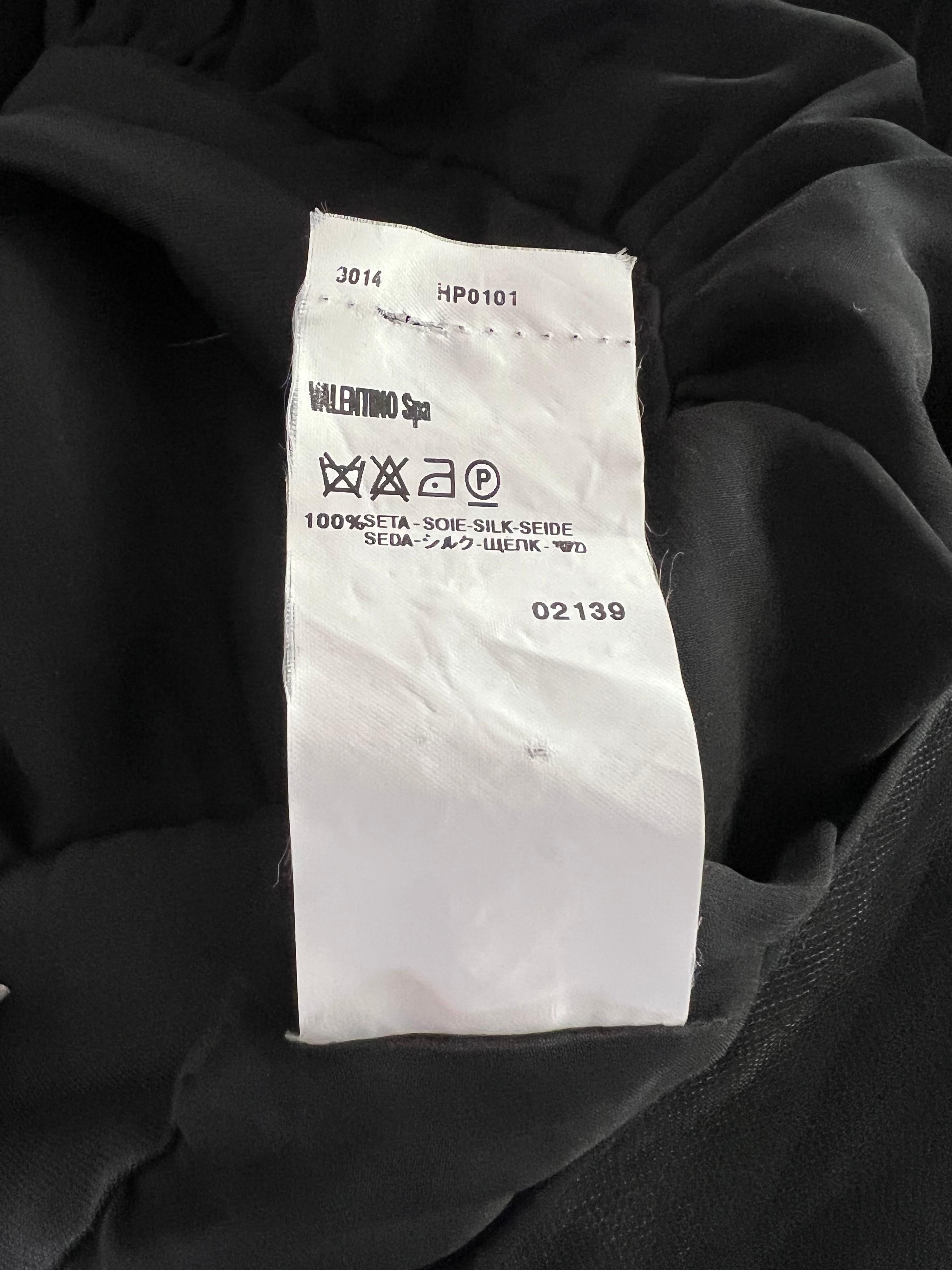 Valentino Black Mini Silk Dress, Size 10 For Sale 5