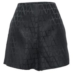 Valentino Black Monogram Jacquard Shorts XS
