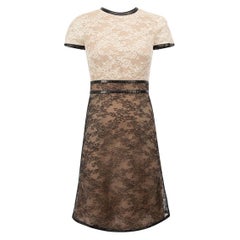 Valentino Black & Nude Lace Mini Dress Size XS