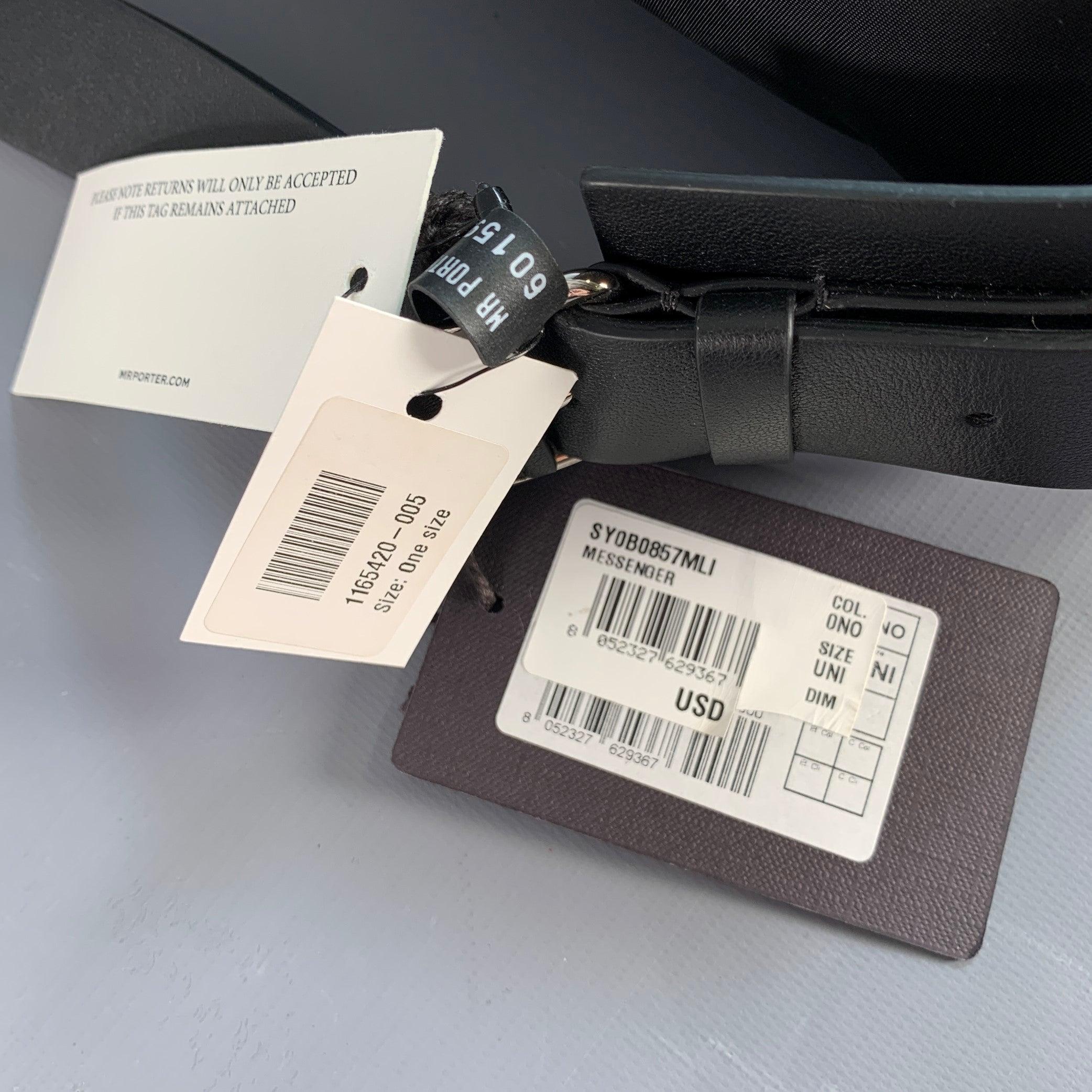 Men's VALENTINO Black Nylon Leather Monogram Messenger Bag For Sale