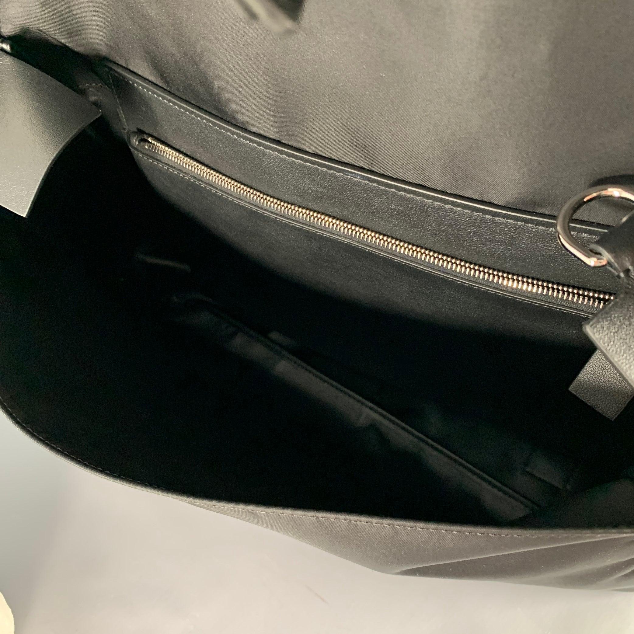 VALENTINO Black Nylon Leather Monogram Messenger Bag For Sale 2