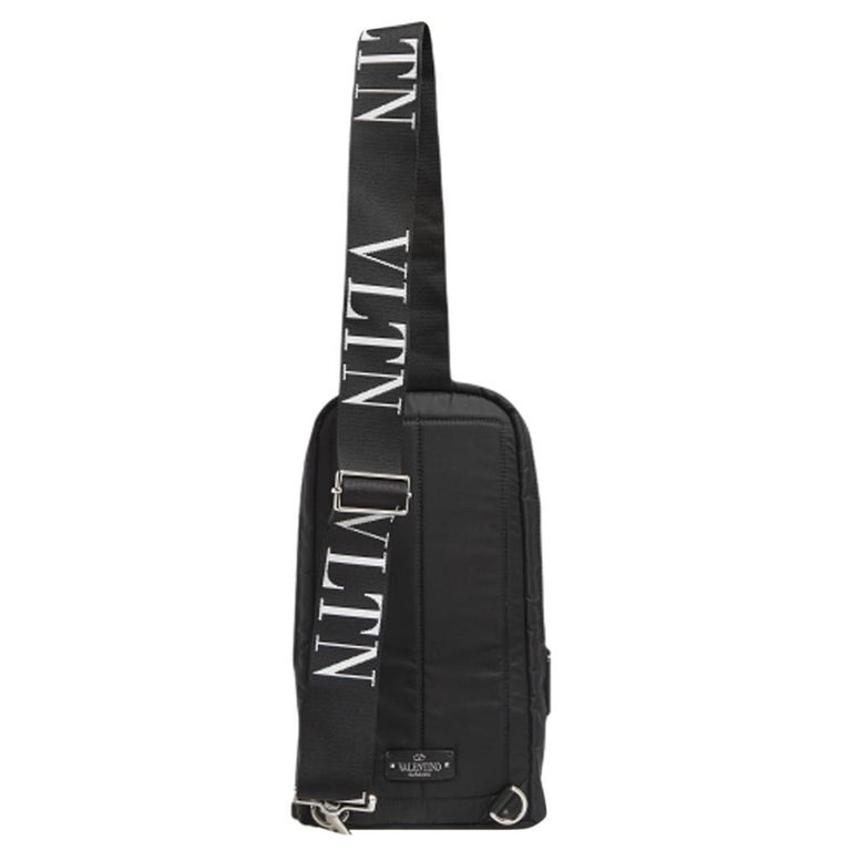 Valentino Black Nylon Rockstud Sling Bag at 1stDibs