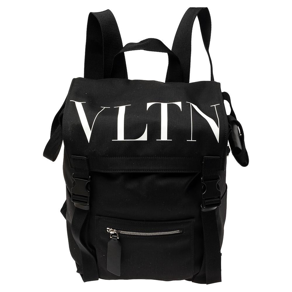 Valentino Black Nylon VLTN Backpack 7