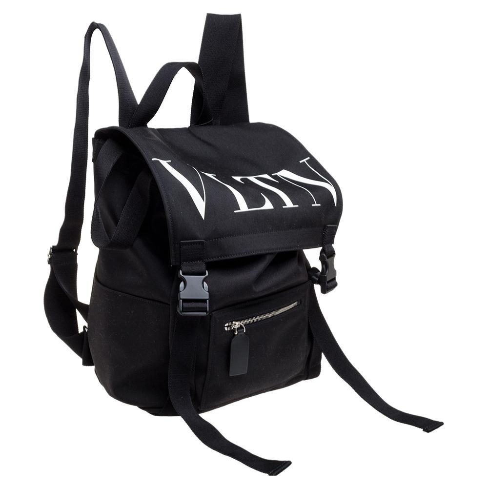 Men's Valentino Black Nylon VLTN Backpack