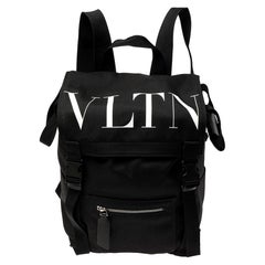 Valentino Black Nylon VLTN Backpack