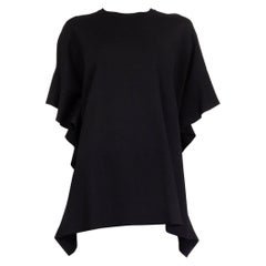 VALENTINO black OVERSIZED RUFFLE SEAM KNIT Blouse Shirt S