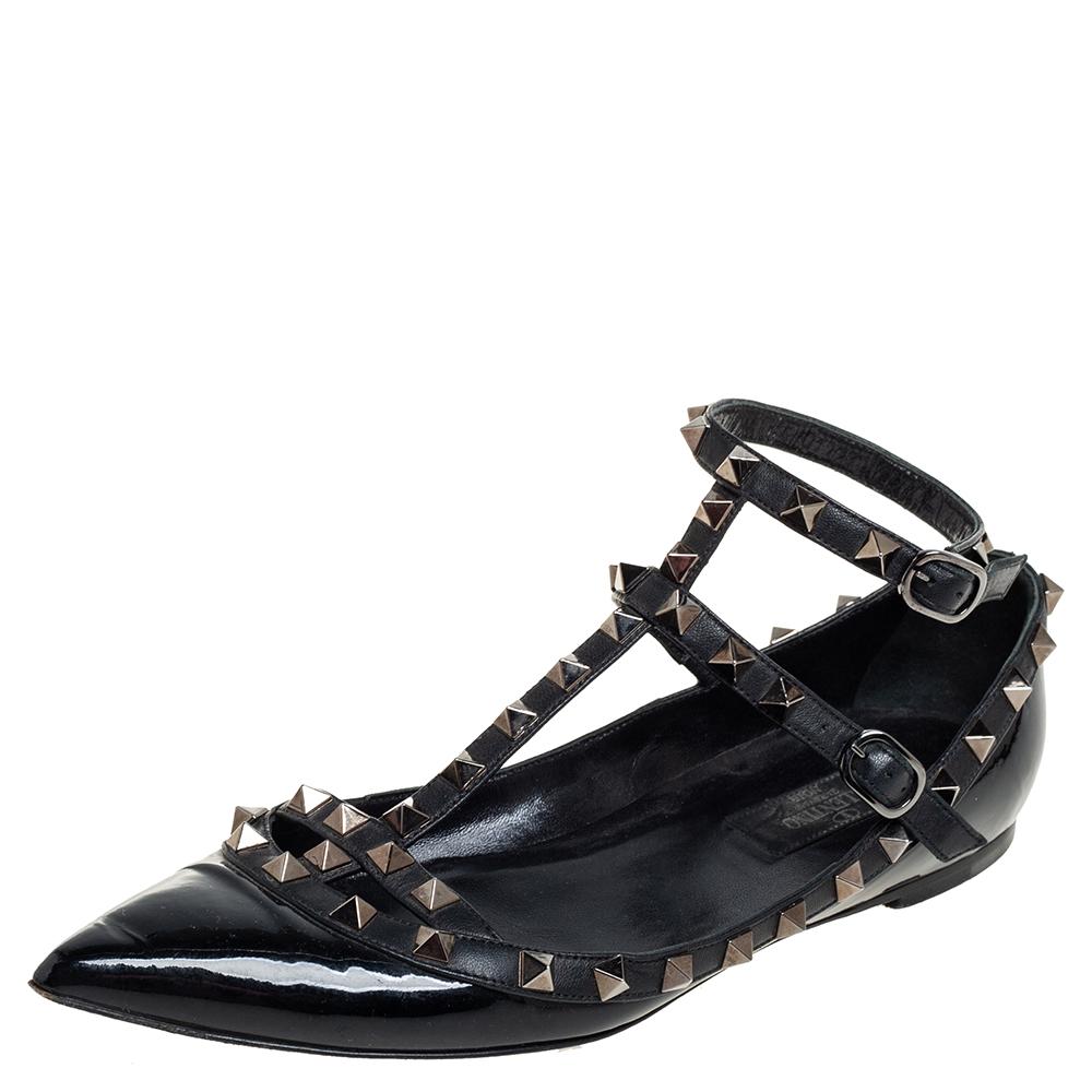 valentino black flat shoes
