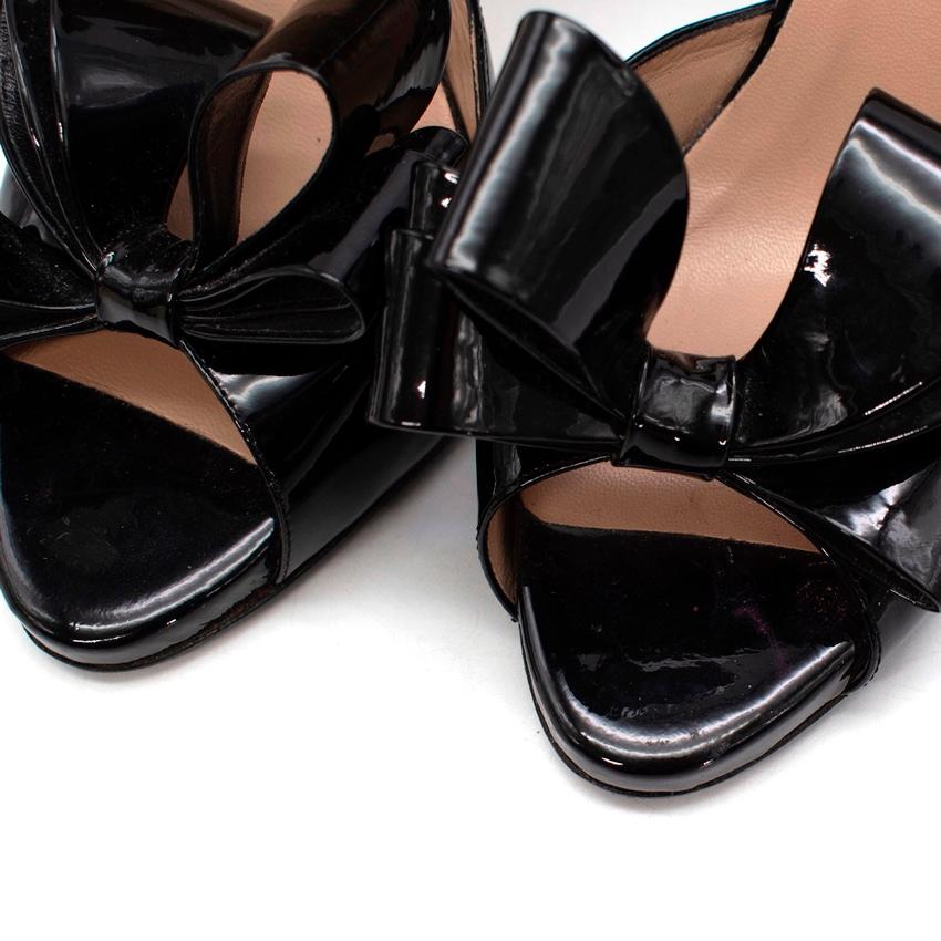 Women's Valentino Black Patent Couture Bow D'Orsay Heeled Pumps For Sale