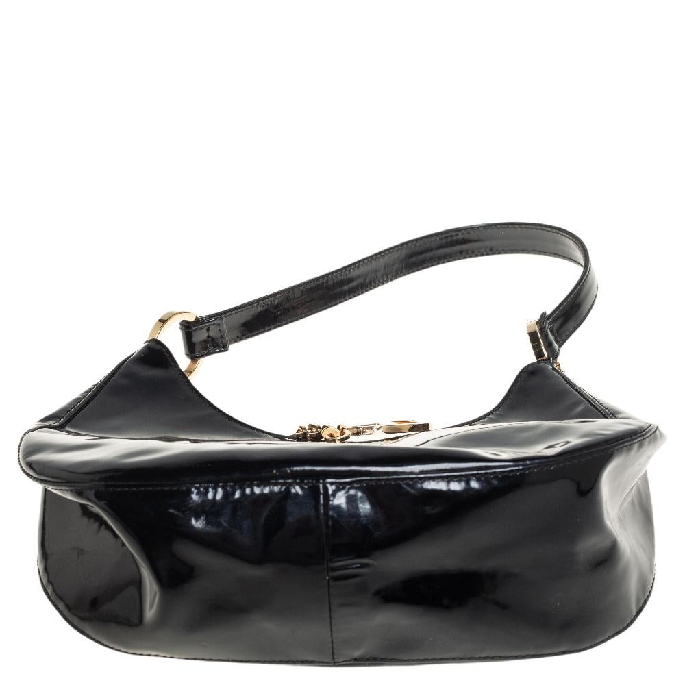 Valentino Black Patent Leather Hobo 1