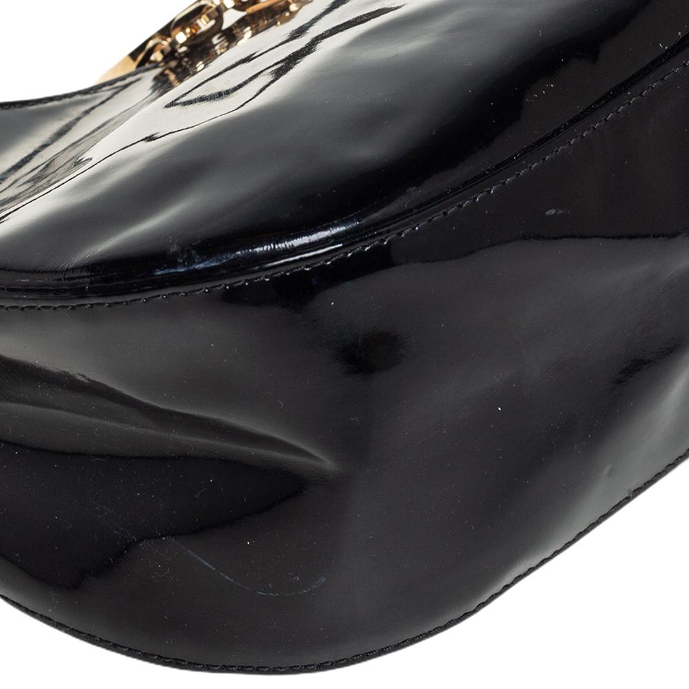 Valentino Black Patent Leather Hobo 4