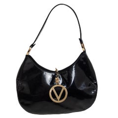 Valentino Black Patent Leather Hobo