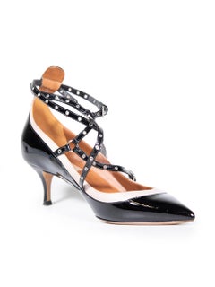 Valentino Black Patent Leather Love Latch Heels Size IT 40