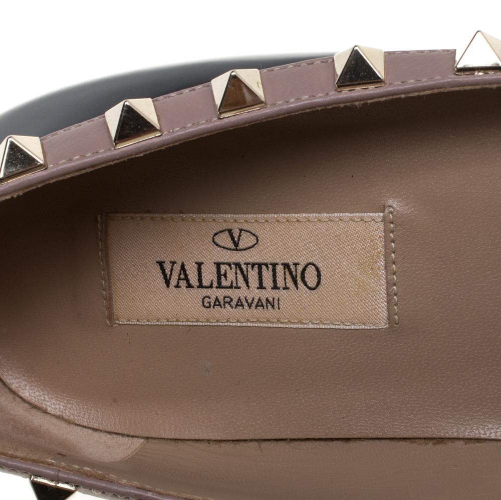 Valentino Black Patent Leather Rockstud Ballet Flats Size 38.5 2