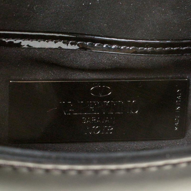 Valentino Black Patent Leather Rockstud Mini Glam Lock Shoulder Bag For ...