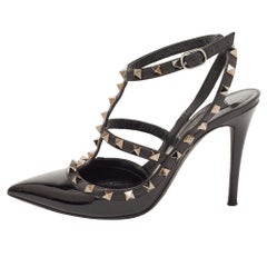 Valentino Black Patent Leather Rockstud Pumps Size 37.5