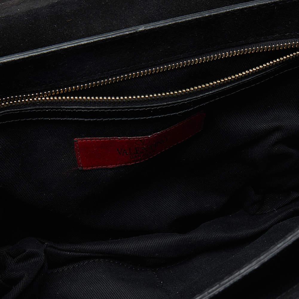 Women's Valentino Black Patent Leather Shoulder Bag For Sale