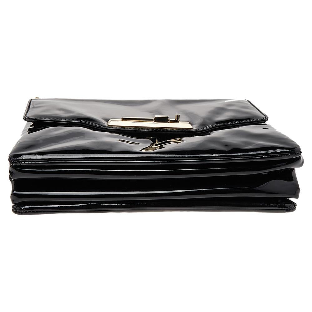 Valentino Black Patent Leather Shoulder Bag For Sale 1