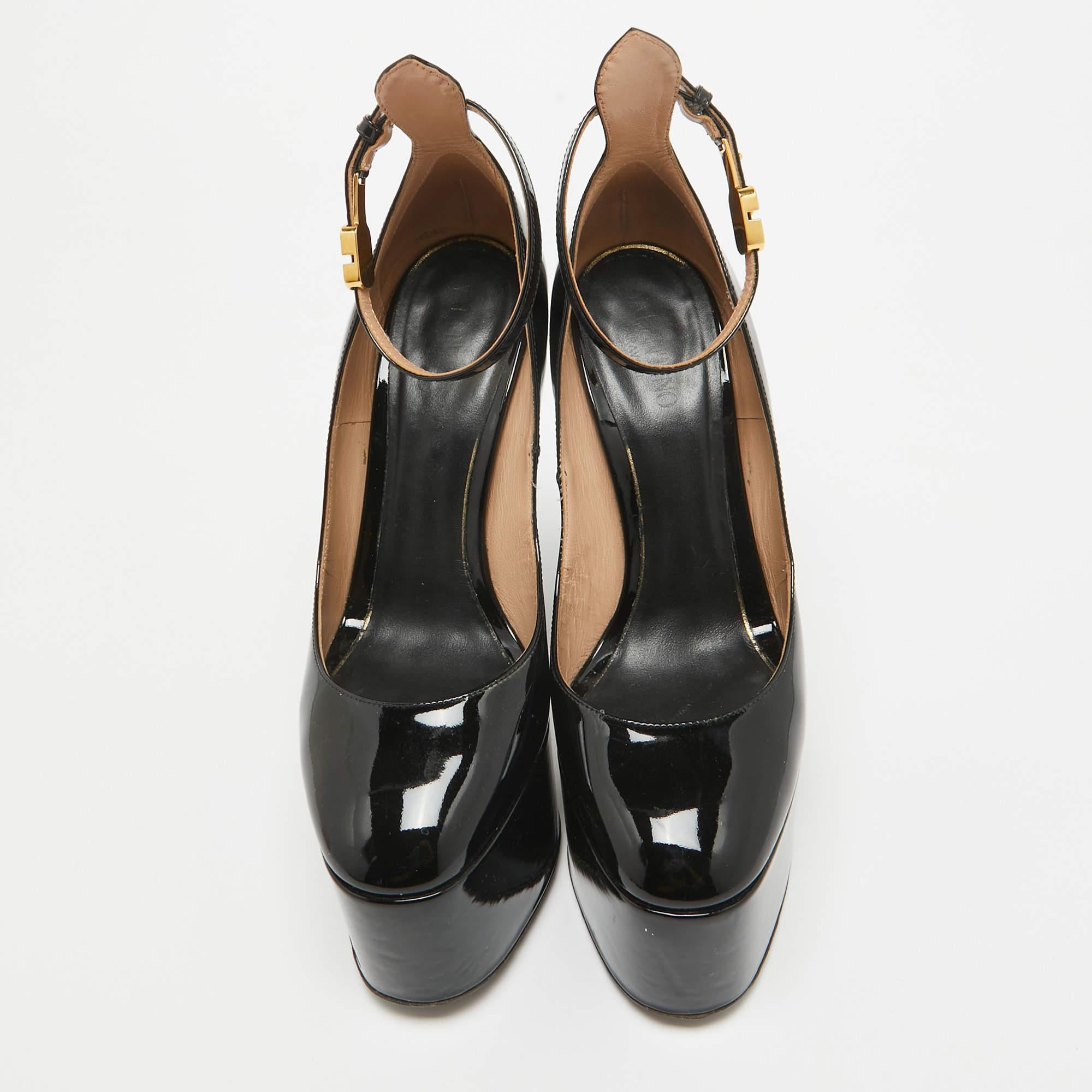 Nero Valentino, brevetto nero, Tango Platform Pumps, misura 37,5