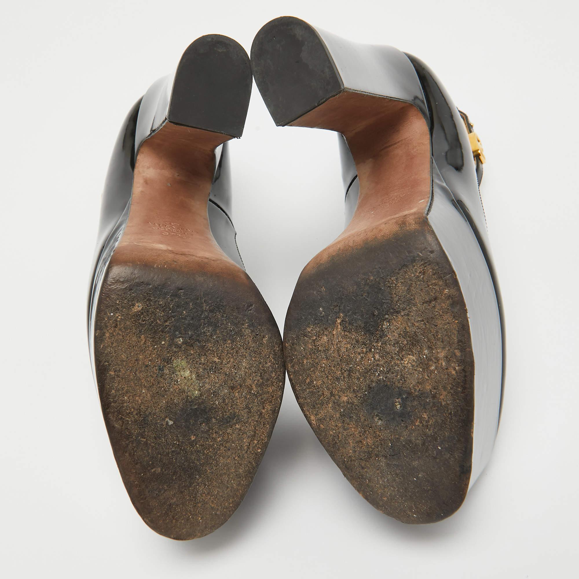 Valentino, brevetto nero, Tango Platform Pumps, misura 37,5 1