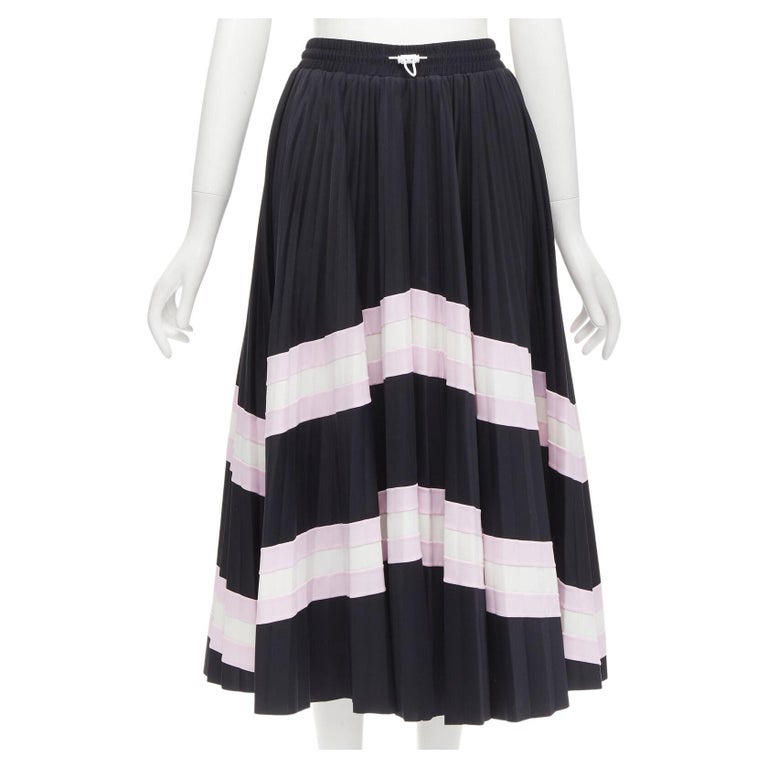 Small Valentino Boutique 1960s Pink Stripe Pleated Skirt main image 0