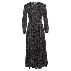 Used Valentino Black Printed Jersey Midi Dress XS