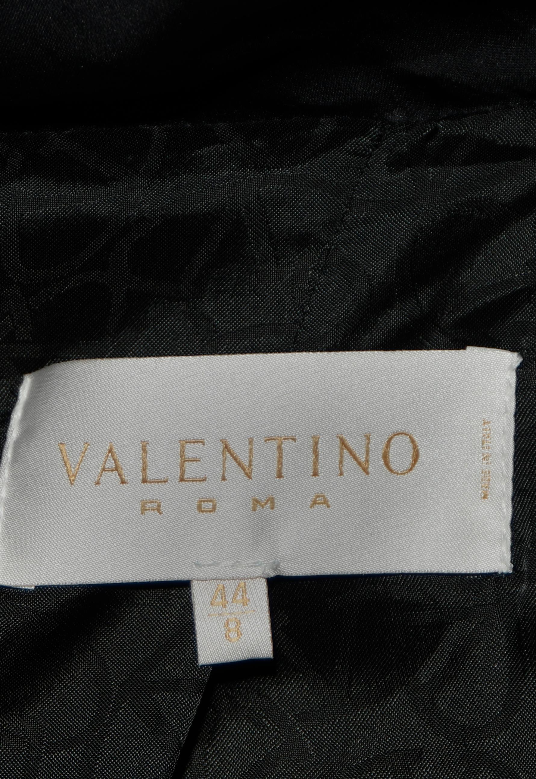 Valentino Black Puffer Jacket with Ruffle Collar & Cuffs 1