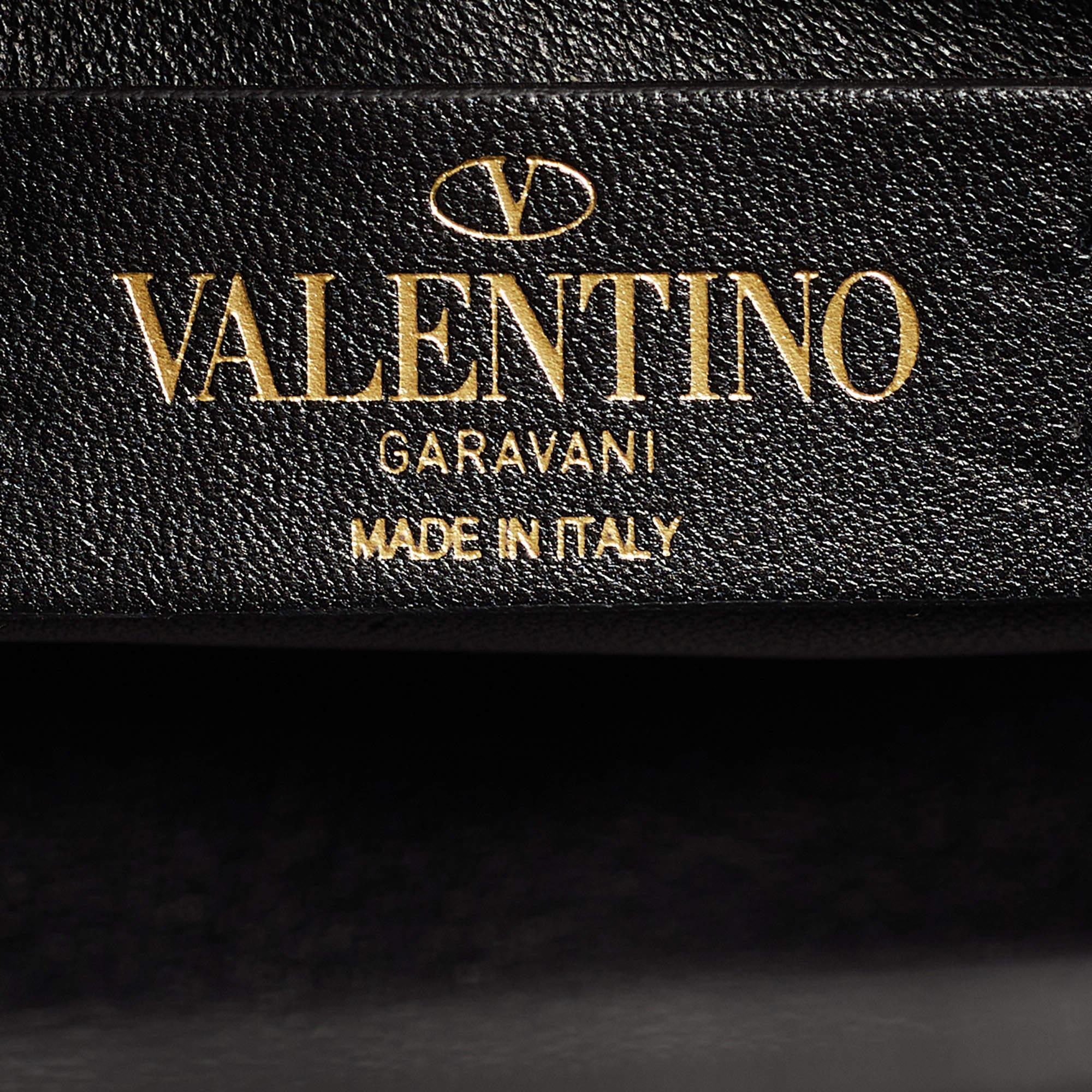 Valentino Black Quilted Leather Medium Roman Stud Top Handle Bag 1